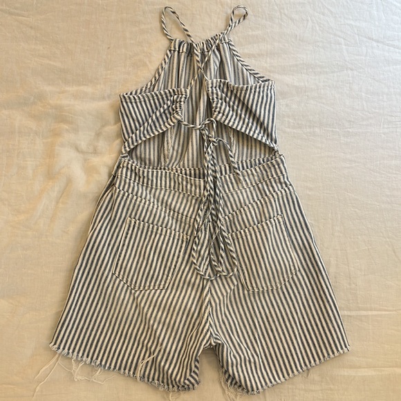 Ética Striped Strappy Denim Romper size Medium - Picture 2 of 3